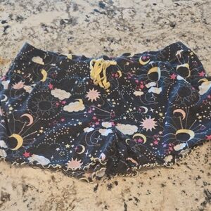 Womens Star & Moon Print Sleep Shorts - Navy